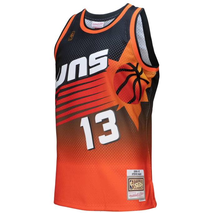 NBA 0F6D1027 phoenix suns steve nash naranja / negro hardwood classics fadeaway swingman player jersey