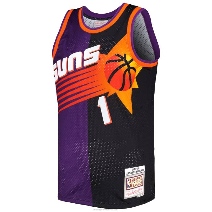 NBA 0F6D1514 phoenix suns penny hardaway mitchell & ness púrpura / negro hardwood classics split swingman jersey