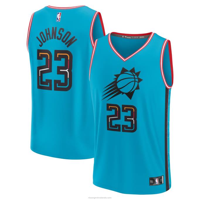 NBA 0F6D1723 phoenix suns cameron johnson turquesa fastbreak jersey