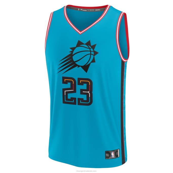 NBA 0F6D1723 phoenix suns cameron johnson turquesa fastbreak jersey