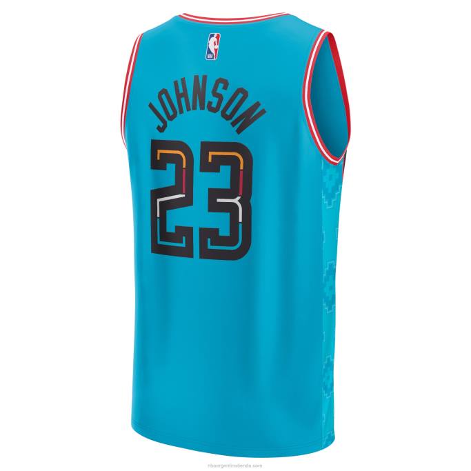 NBA 0F6D1723 phoenix suns cameron johnson turquesa fastbreak jersey