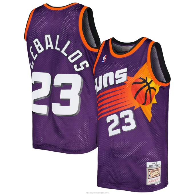 NBA 0F6D2425 phoenix suns cedric ceballos mitchell & ness púrpura hardwood classics swingman jersey