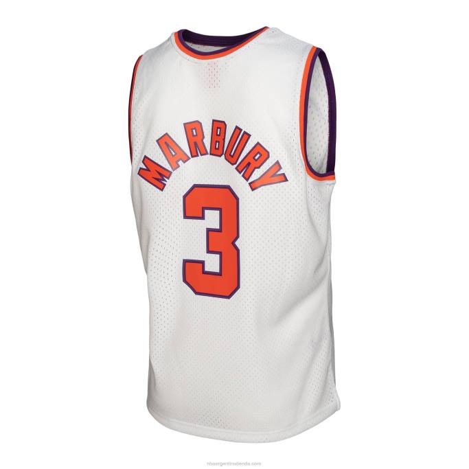 NBA 0F6D4252 phoenix suns stephon marbury mitchell & ness white hardwood classics swingman jersey