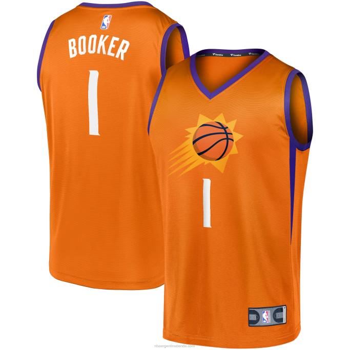 NBA 0F6D4840 Phoenix Suns Devin Booker Réplica de camiseta naranja del equipo Fast Break