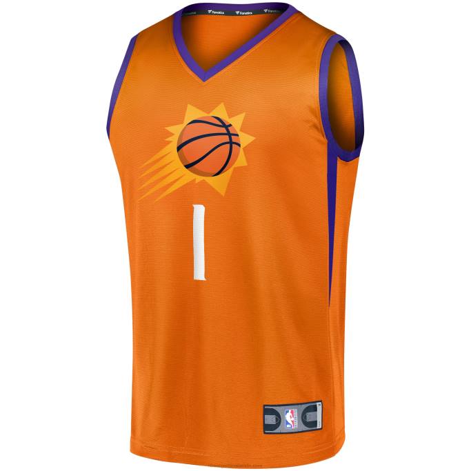 NBA 0F6D4840 Phoenix Suns Devin Booker Réplica de camiseta naranja del equipo Fast Break
