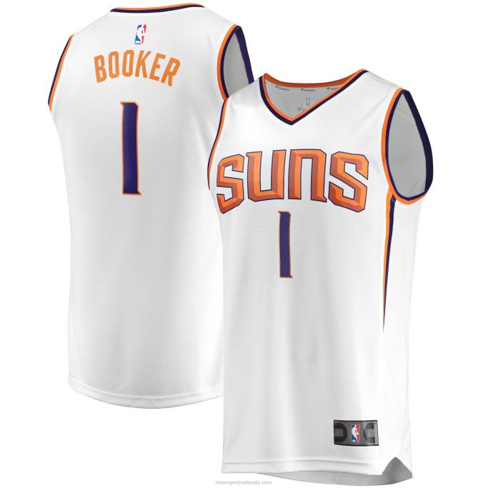 NBA 0F6D522 Phoenix Suns Devin Booker Réplica de camiseta blanca de jugador Fast Break