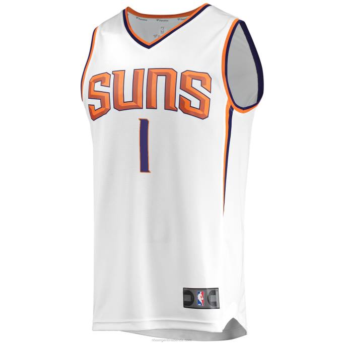 NBA 0F6D522 Phoenix Suns Devin Booker Réplica de camiseta blanca de jugador Fast Break