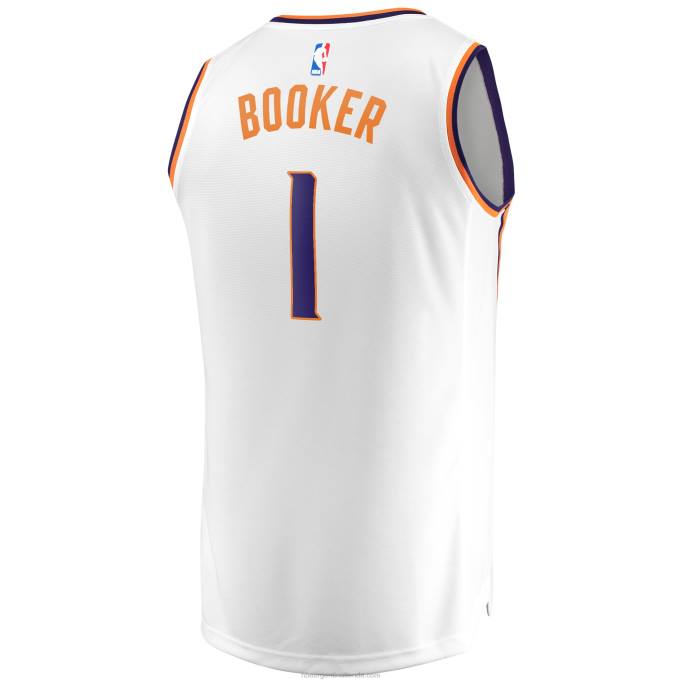 NBA 0F6D522 Phoenix Suns Devin Booker Réplica de camiseta blanca de jugador Fast Break