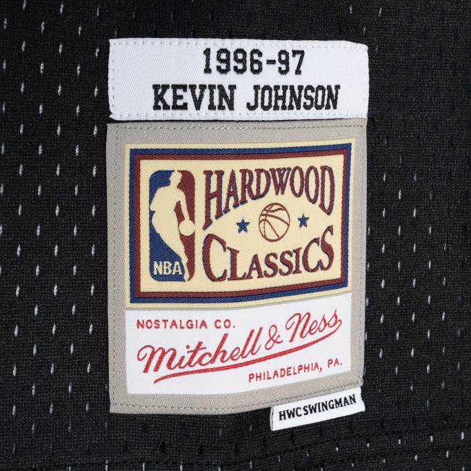 NBA 0F6D5454 phoenix suns kevin johnson mitchell & ness púrpura / negro hardwood classics split swingman jersey