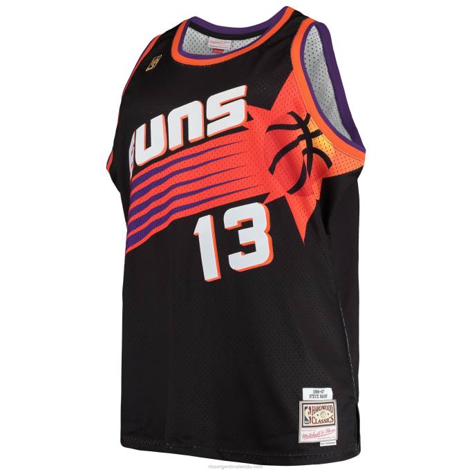 NBA 0F6D597 phoenix suns steve nash mitchell & ness negro grande y alto clásico de madera dura jersey