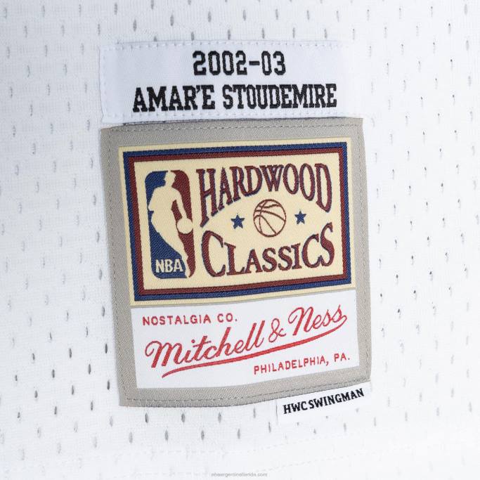 NBA 0F6D7282 phoenix suns amar'e stoudemire mitchell & ness blanco hardwood classics swingman jersey