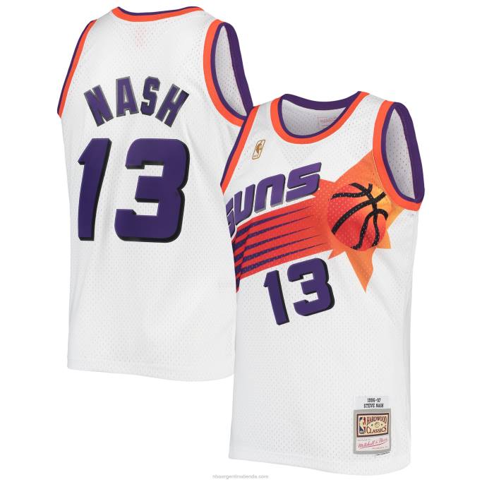 NBA 0F6D7758 phoenix suns steve nash mitchell & ness blanco 1996-authentic hardwood classics jersey swingman