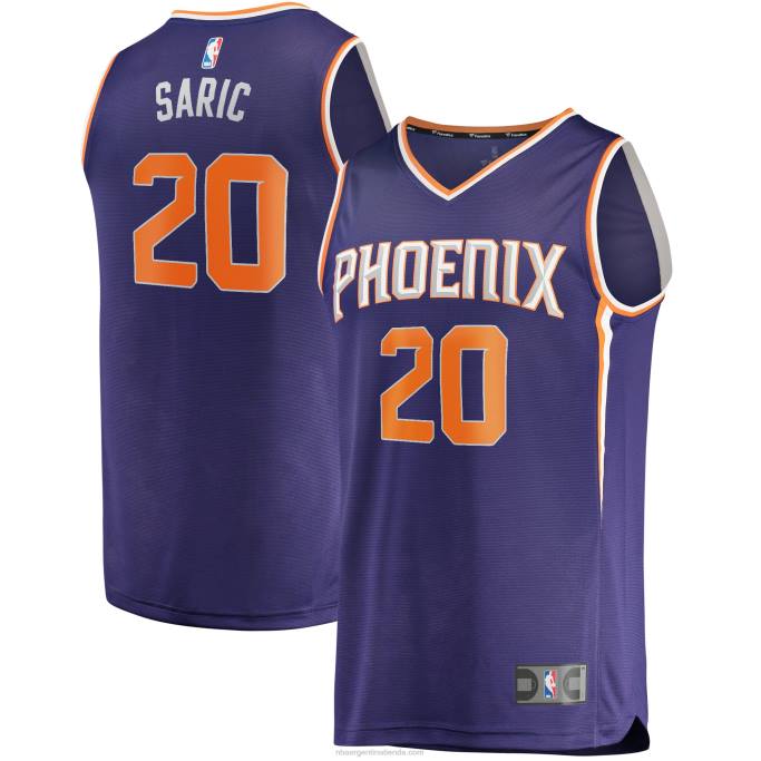 NBA 0F6D7814 Phoenix Suns Dario Saric Réplica de camiseta morada de jugador Fast Break