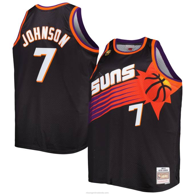 NBA 0F6D7835 phoenix suns kevin johnson mitchell & ness negro grande y alto clásico de madera dura swingman jersey