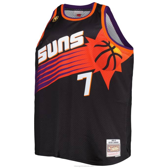NBA 0F6D7835 phoenix suns kevin johnson mitchell & ness negro grande y alto clásico de madera dura swingman jersey