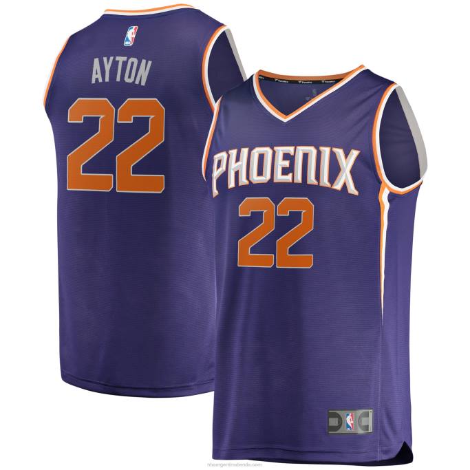 NBA 0F6D8429 Phoenix Suns Deandre Ayton Réplica De Jersey Púrpura Fast Break