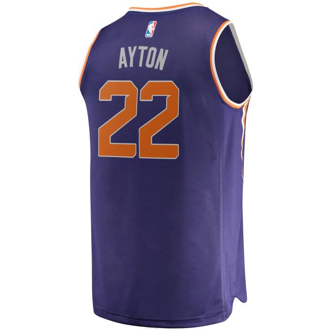 NBA 0F6D8429 Phoenix Suns Deandre Ayton Réplica De Jersey Púrpura Fast Break