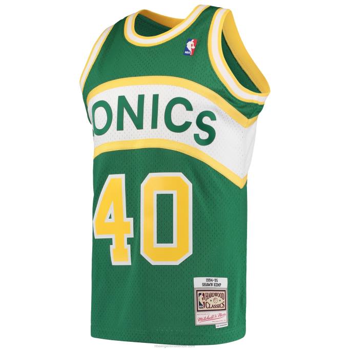 NBA 0F6D2038 seattle supersonics shawn kemp mitchell & ness green hardwood classics swingman jersey