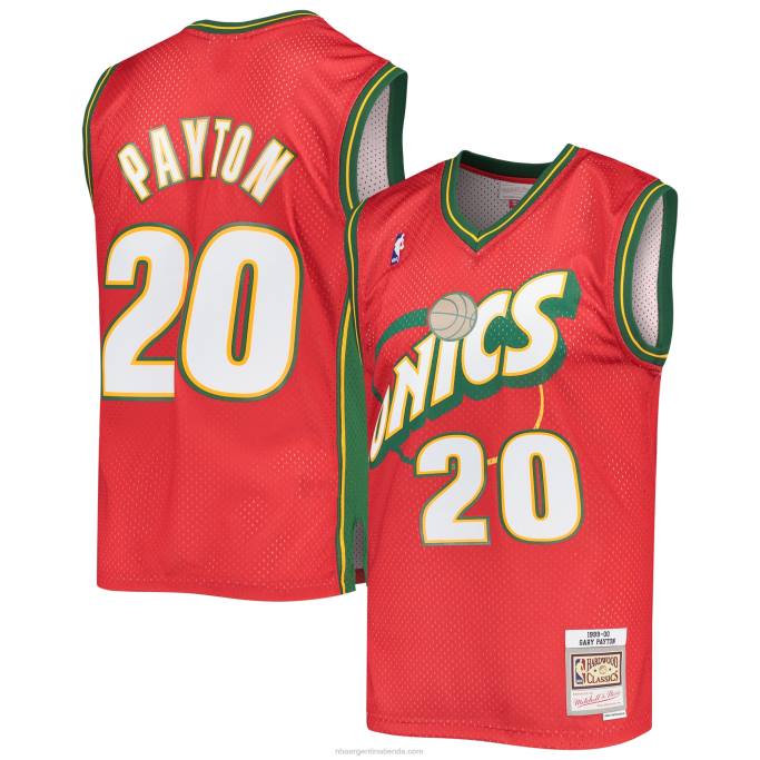 NBA 0F6D2821 seattle supersonics gary payton rojo 1999-2000 auténticos clásicos de madera dura jersey swingman