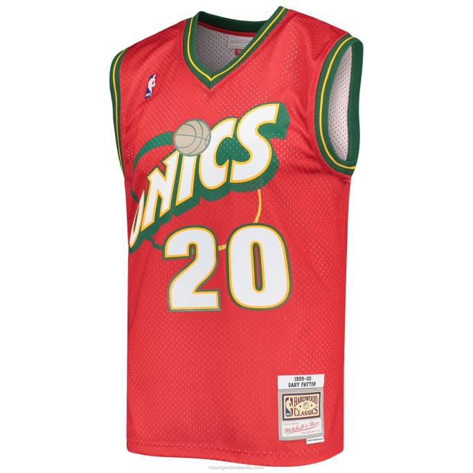 NBA 0F6D2821 seattle supersonics gary payton rojo 1999-2000 auténticos clásicos de madera dura jersey swingman
