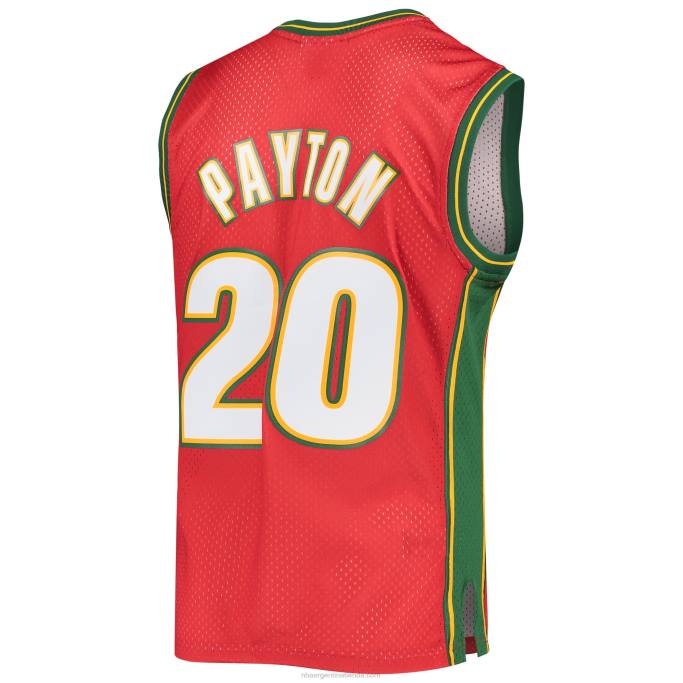NBA 0F6D2821 seattle supersonics gary payton rojo 1999-2000 auténticos clásicos de madera dura jersey swingman
