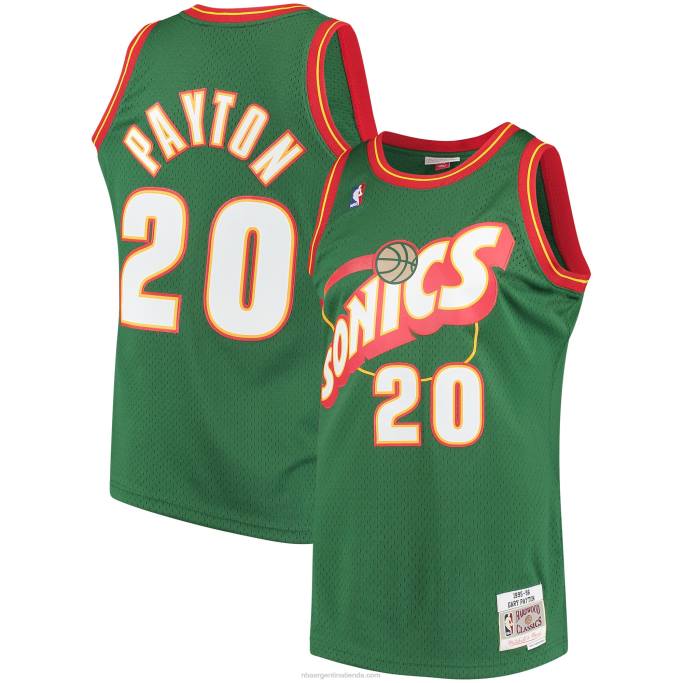 NBA 0F6D815 seattle supersonics gary payton mitchell & ness green hardwood classics swingman jersey