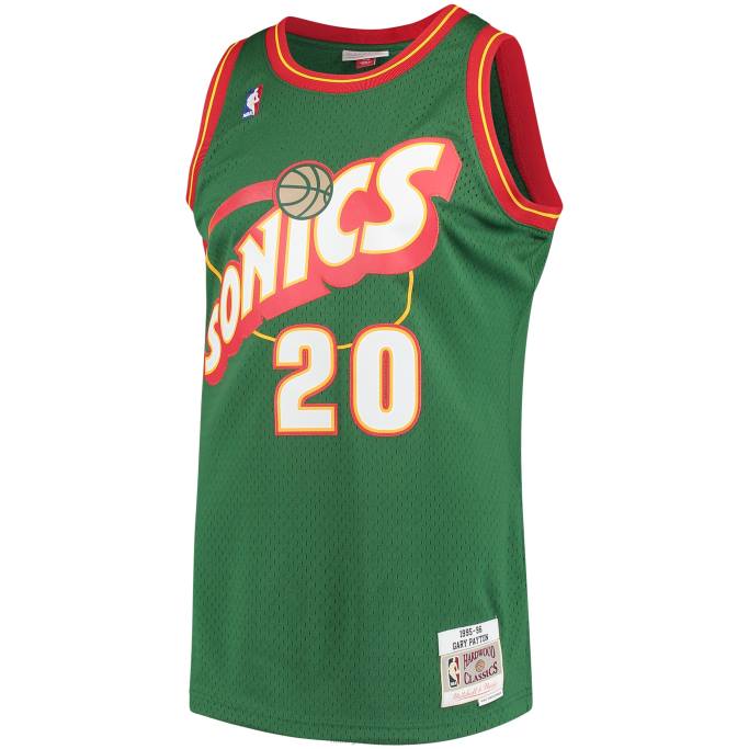 NBA 0F6D815 seattle supersonics gary payton mitchell & ness green hardwood classics swingman jersey