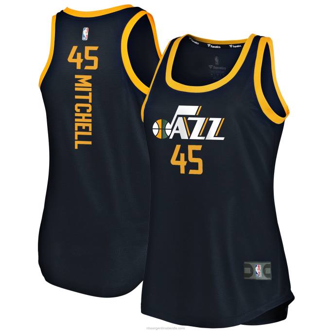 NBA 0F6D10027 utah jazz donovan mitchell camiseta sin mangas del equipo de ruptura rápida azul marino