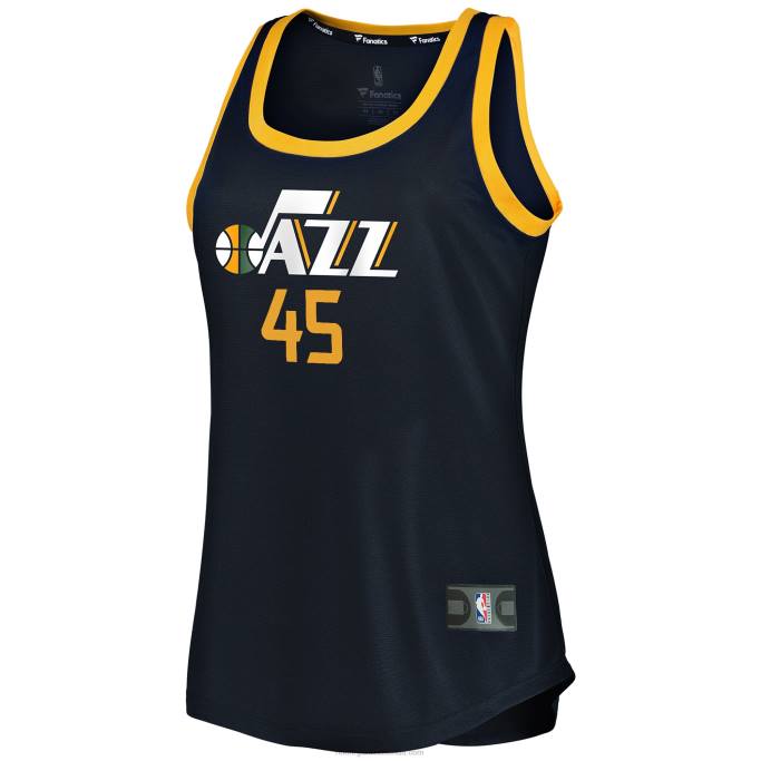 NBA 0F6D10027 utah jazz donovan mitchell camiseta sin mangas del equipo de ruptura rápida azul marino