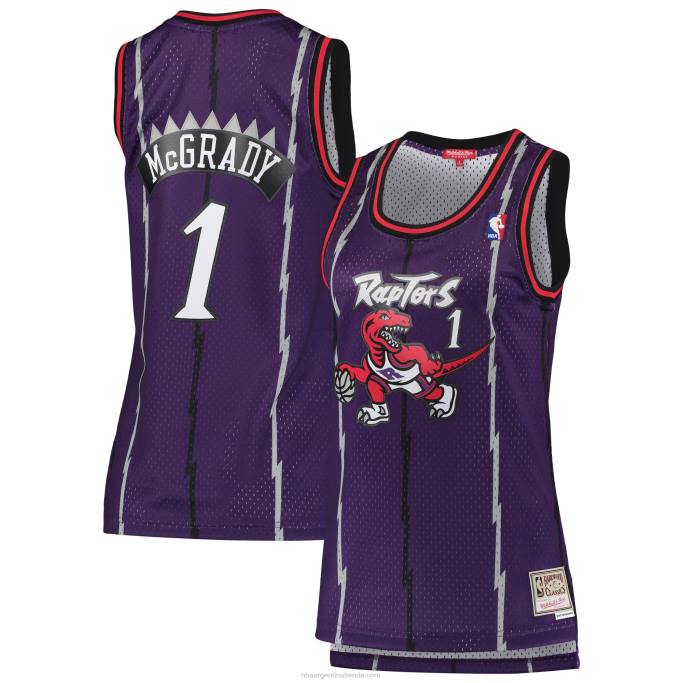 NBA 0F6D10996 toronto raptors tracy mcgrady mitchell & ness púrpura clásico de madera dura swingman jersey