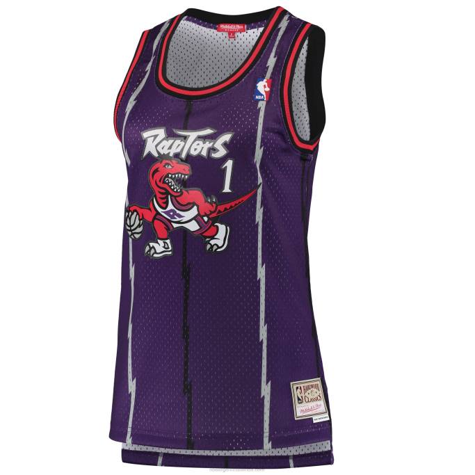 NBA 0F6D10996 toronto raptors tracy mcgrady mitchell & ness púrpura clásico de madera dura swingman jersey