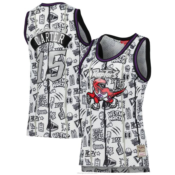 NBA 0F6D11930 toronto raptors vince carter mitchell & ness blanco 1998 garabato swingman jersey