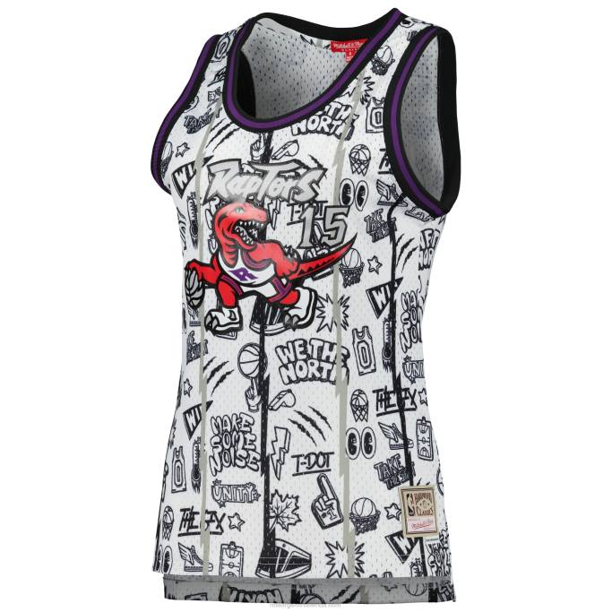 NBA 0F6D11930 toronto raptors vince carter mitchell & ness blanco 1998 garabato swingman jersey