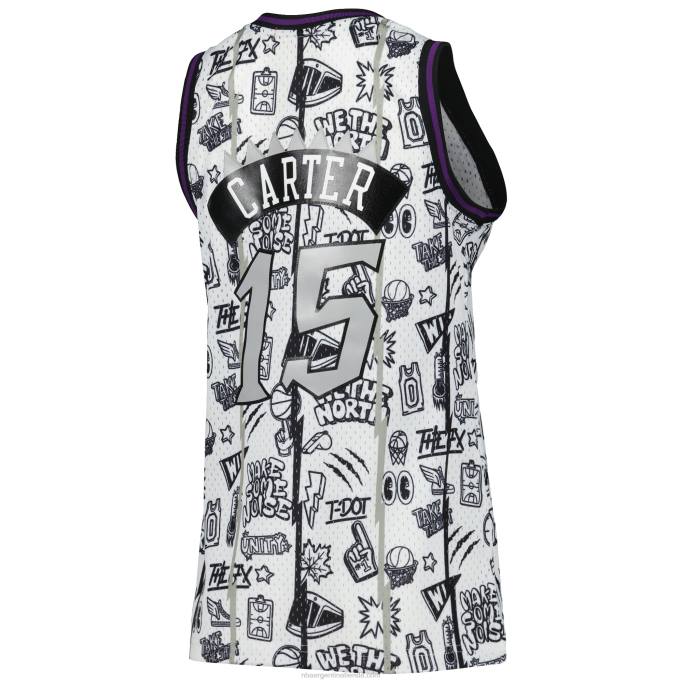 NBA 0F6D11930 toronto raptors vince carter mitchell & ness blanco 1998 garabato swingman jersey