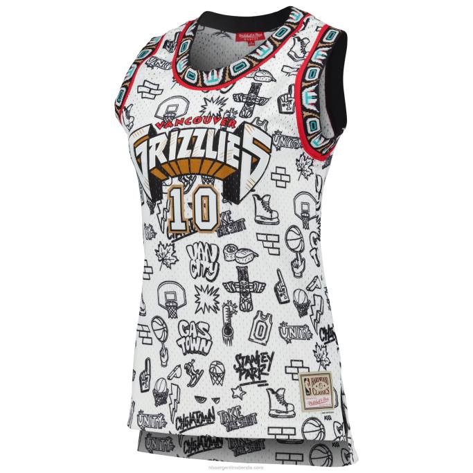 NBA 0F6D13435 vancouver grizzlies mike bibby mitchell & ness blanco 1998 garabato swingman jersey