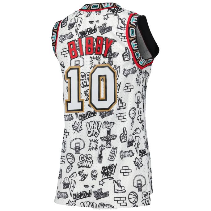 NBA 0F6D13435 vancouver grizzlies mike bibby mitchell & ness blanco 1998 garabato swingman jersey