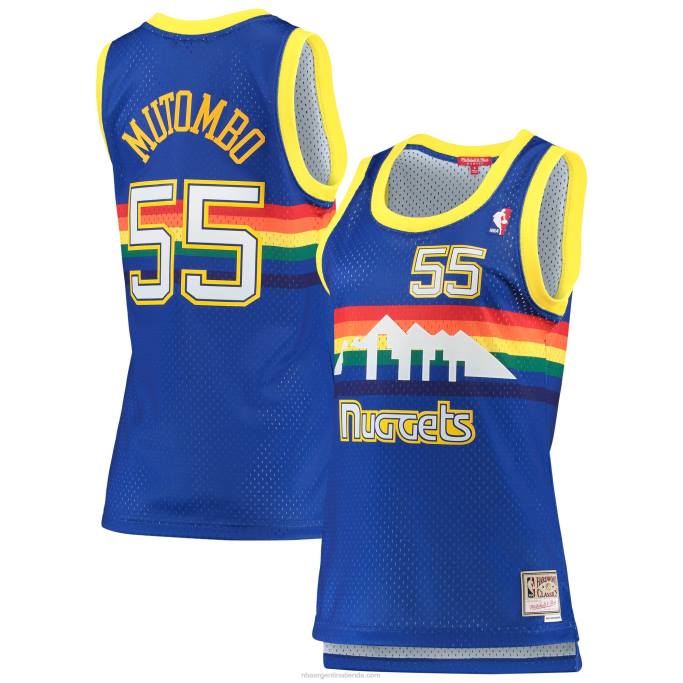 NBA 0F6D8760 denver nuggets dikembe mutombo mitchell & ness royal hardwood classics swingman jersey