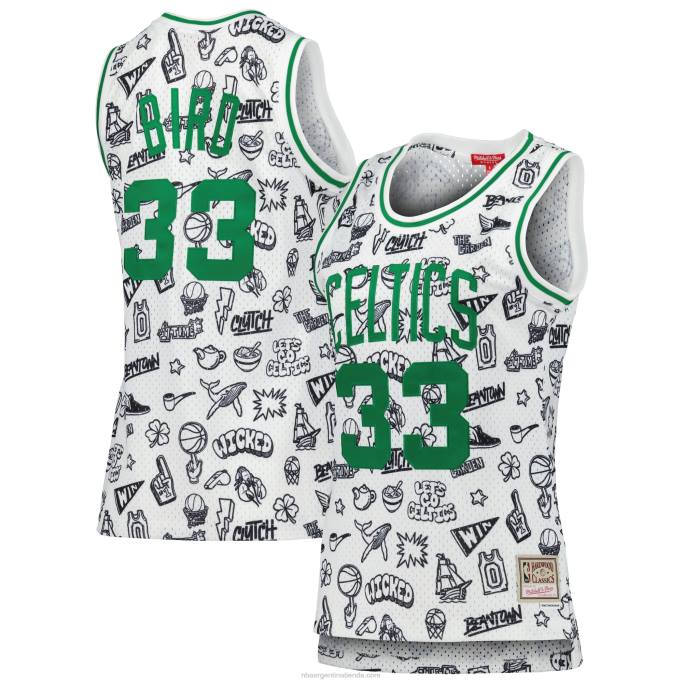NBA 0F6D8855 boston celtics larry bird mitchell & ness blancas 1985 garabatos swingman jersey