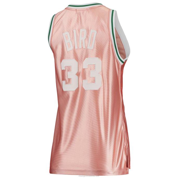 NBA 0F6D8907 boston celtics larry bird mitchell & ness rosa 75 aniversario oro rosa 1985 swingman jersey