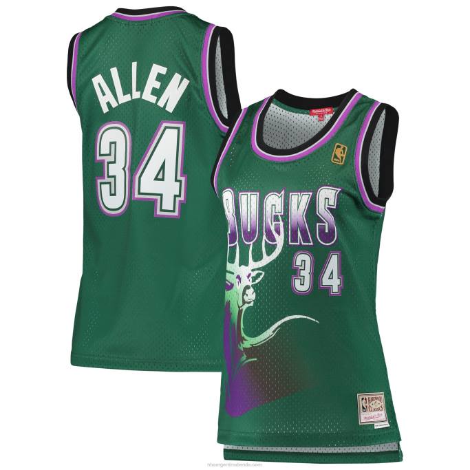 NBA 0F6D9226 jersey milwaukee bucks ray allen mitchell & ness green hardwood classics swingman