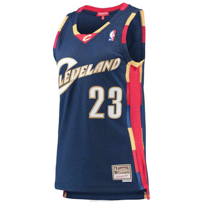 NBA 0F6D9354 cleveland cavaliers lebron james mitchell & ness azul marino hardwood classics swingman jersey