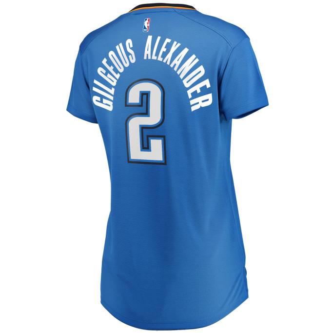 NBA 0F6D9816 camiseta de jugador de oklahoma city thunder shai gilgeous-alexander blue fast break
