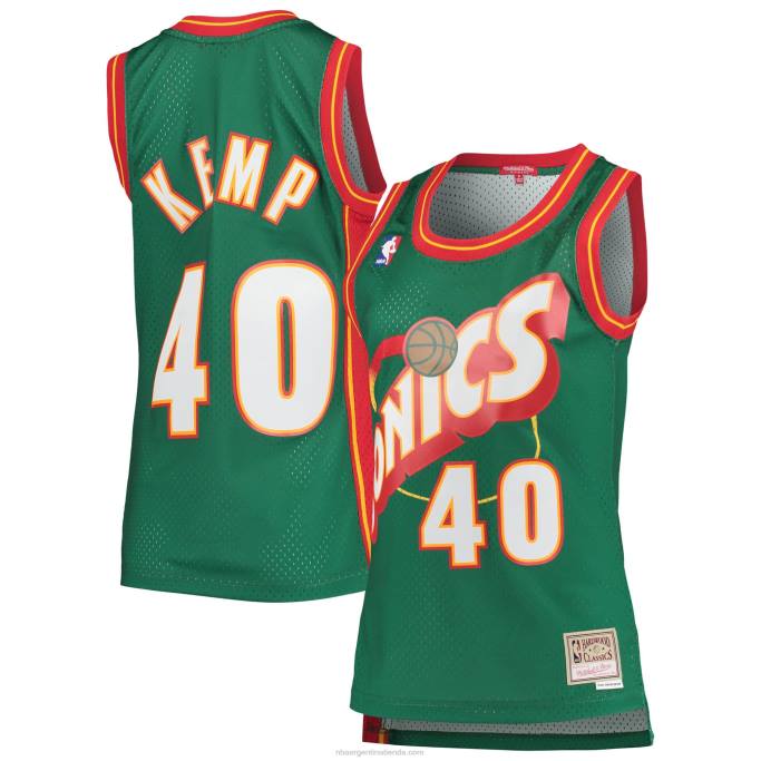 NBA 0F6D9958 seattle supersonics shawn kemp mitchell & ness green hardwood classics swingman jersey
