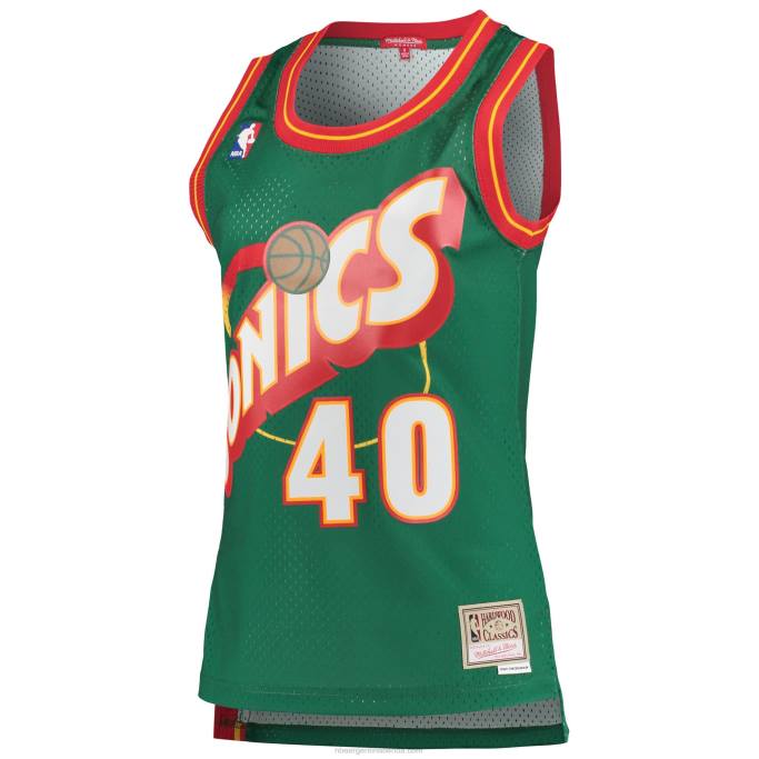 NBA 0F6D9958 seattle supersonics shawn kemp mitchell & ness green hardwood classics swingman jersey