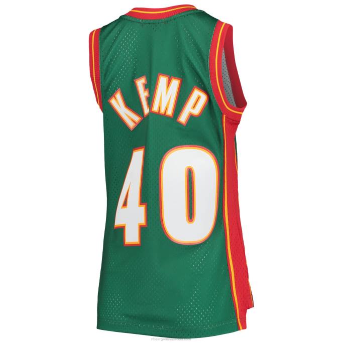 NBA 0F6D9958 seattle supersonics shawn kemp mitchell & ness green hardwood classics swingman jersey