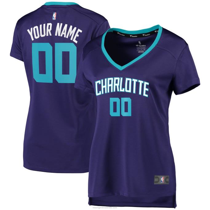 NBA 0F6D10202 charlotte hornets púrpura fast break réplica jersey personalizado