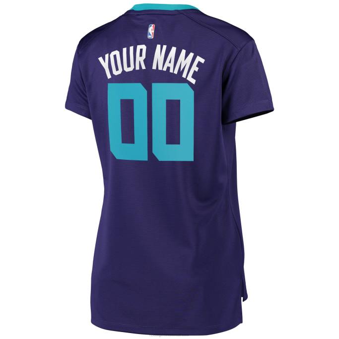 NBA 0F6D10202 charlotte hornets púrpura fast break réplica jersey personalizado