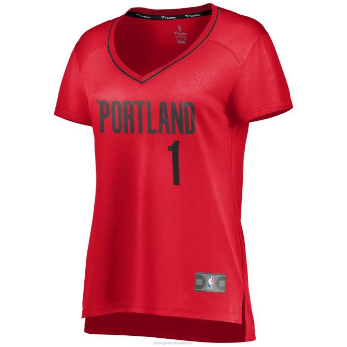 NBA 0F6D11187 portland trail blazers anfernee simons rojo fast break player jersey