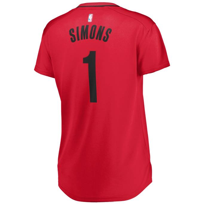 NBA 0F6D11187 portland trail blazers anfernee simons rojo fast break player jersey