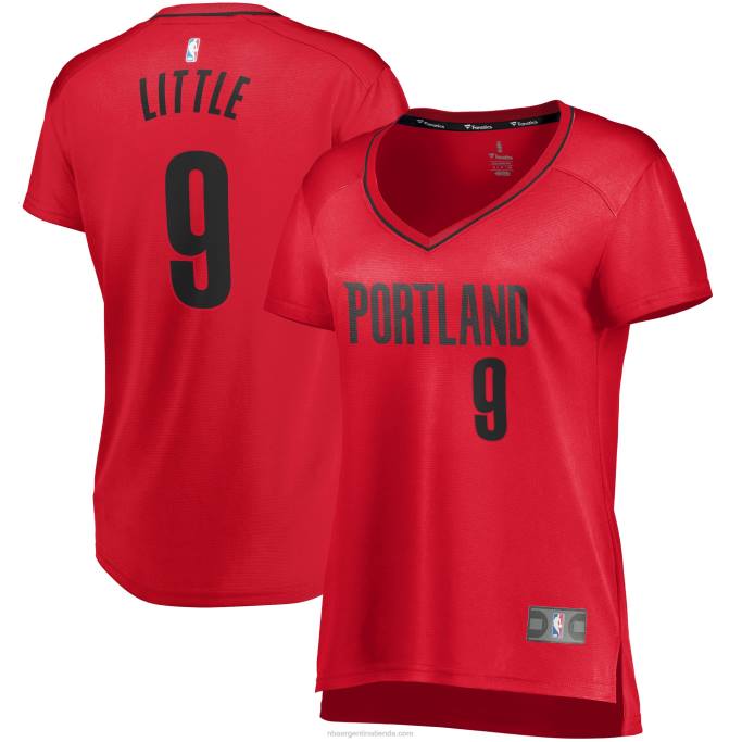 NBA 0F6D15622 portland trail blazers nassir little red fast break player jersey